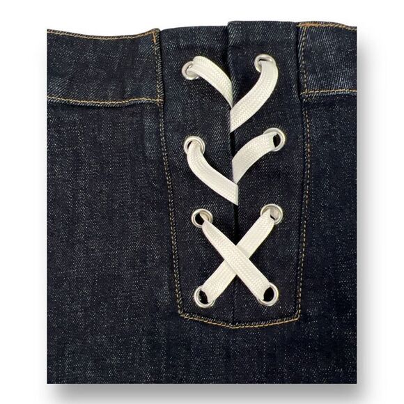 Bldwn Denim Jean Dark Blue Mini Skirt Size Extra Small - Picture 3 of 6